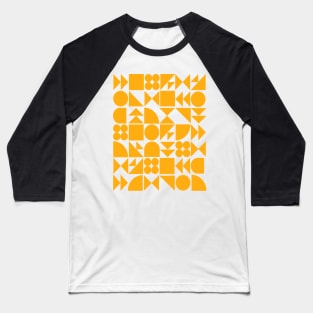 Geometric Puzzle in Yellow Baseball T-Shirt